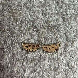 Gold and leopard print earrings